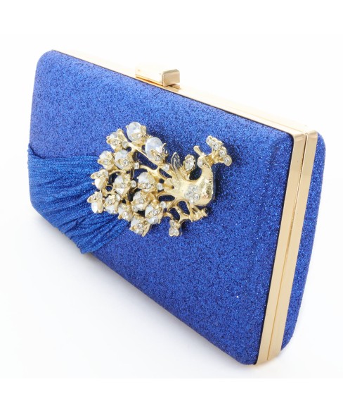 Glitter Rhinestone Pecok Evening Clutch Purses