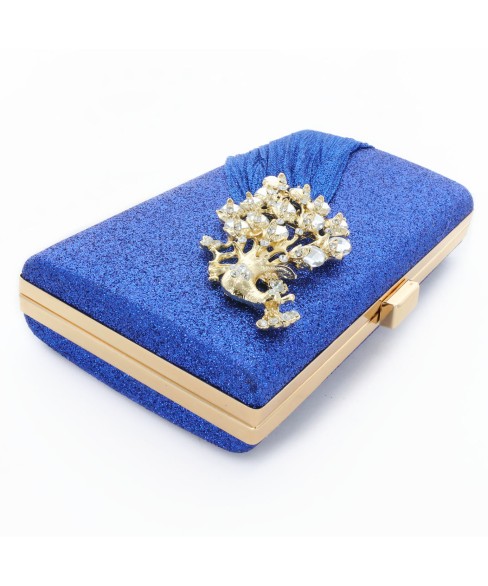 Glitter Rhinestone Pecok Evening Clutch Purses