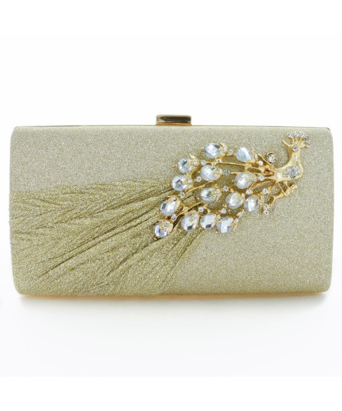 Glitter Rhinestone Pecok Evening Clutch Purses