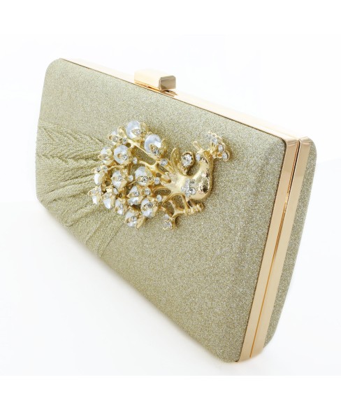 Glitter Rhinestone Pecok Evening Clutch Purses