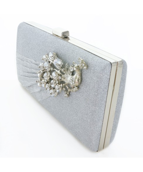 Glitter Rhinestone Pecok Evening Clutch Purses